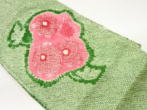 本総絞り抽象花葉に鹿の子模様名古屋帯